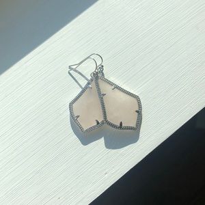 Kendra Scott dangle earrings Sophee style in pink and silver